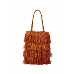 NEW SARAH STEWART women's sasha fringe tote bag in orange